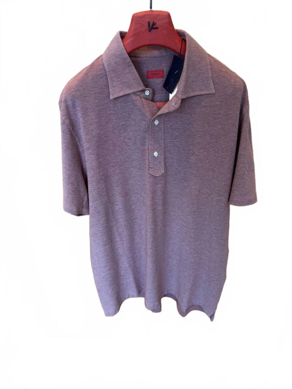 NEW ISAIA men's short sleeves polo in light red
